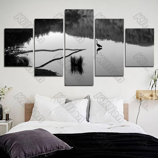 

nostalgia style mural canvas paintings bed home decor prints 5 pieces lack branches duck decoration living room wall fresco