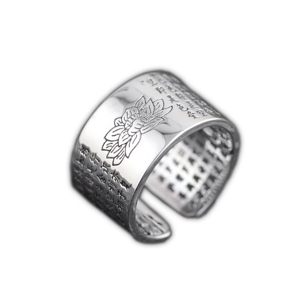 

innovative new classic lotus sutra opening 999 sterling silver 925 for men or women wedding ring jewelry