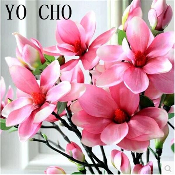 

[81cm 4 color] (6pcs/lot) wholesale larrge artificial silk magnolia flowers for wedding party l home decoration