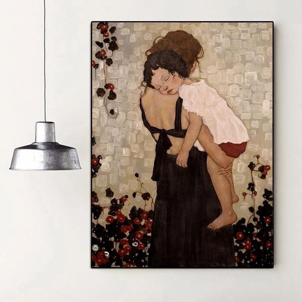 

unframed hd painting print mother and child canvas poster