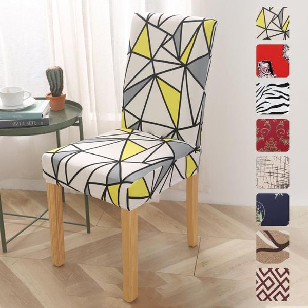 

chair covers 6pcs removable printing spandex stretch cover elastic for restaurant wedding banquet el dining washable