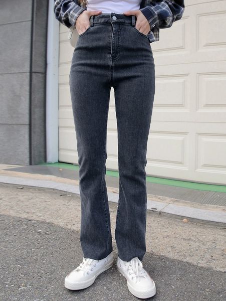 

dazy high waist flare leg jeans s5eg#, Blue