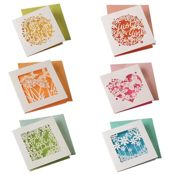 

greeting cards 1set lovely heart hollow paper wedding birthday party invitation