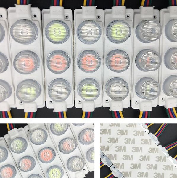 

led module 3leds 3030 ip65 waterproof injection lens led modules light dc12v 3w white/warm white/red/green/blue/yellow/rgb
