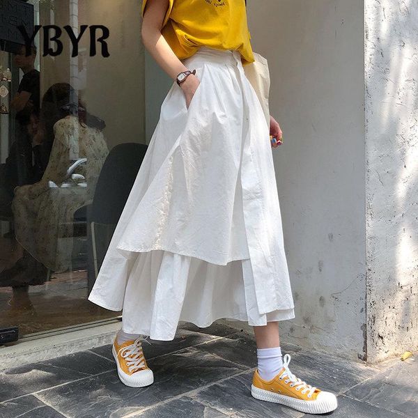 

skirts midi long womens maxi skirt irregular goth lolita summer high waisted asymmetrical low ruched ruffle black
