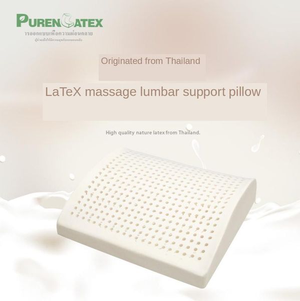 

pillow natural latex lumbar support office car accessories waist protection body pillows for bedroom