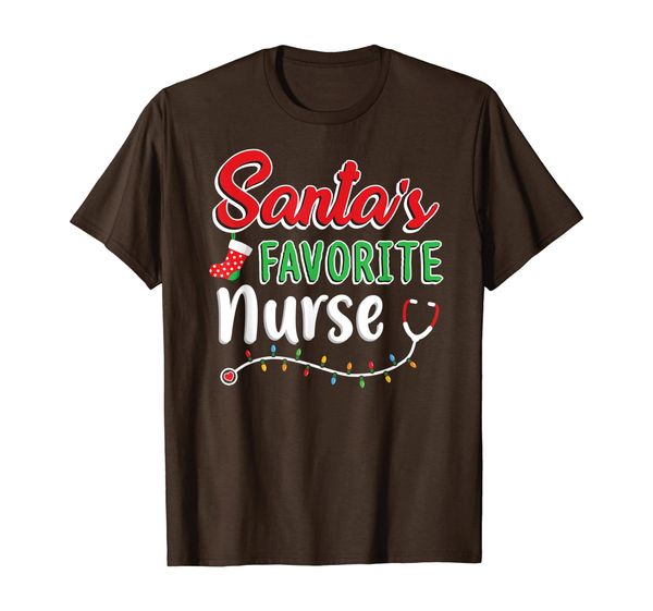 

Mens Santa' Favorite Nurse T Shirt Cute Merry Xmas Party Crew T-Shirt, Mainly pictures