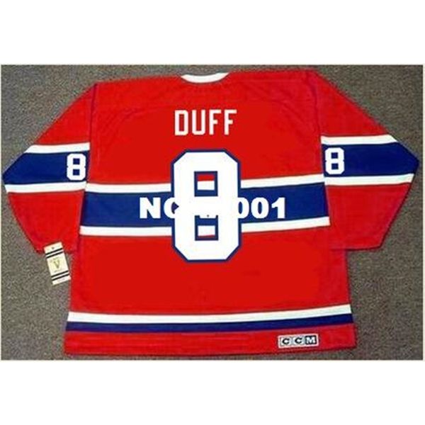 

001s #8 dick duff montreal canadiens 1965 ccm vintage retro away home hockey jersey or custom any name or number retro jersey, Black