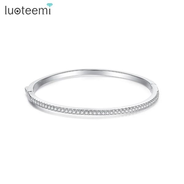 

bangle luoteemi white gold friendship bracelets punk cubic zirconia crystal bangles for women armbanden voor vrouwen, Black