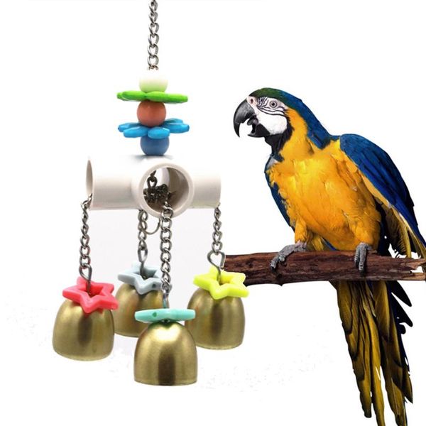 

other bird supplies pet parrot swing and chew toy hanging stainless steel with bell cage funny play