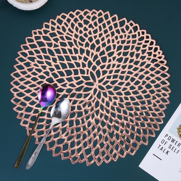 

mats & pads 1pc hollow pvc non-slip mat insulation bowl pad placemat heat resistant round coasters kitchen dining table decoration