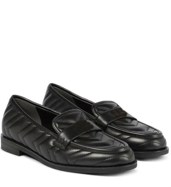 

22s spring women luxury shoes casual loafers flats soft genuine leather doubl-g matelasse leathers loafer,double lady's flat black whit