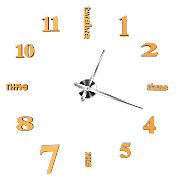 

wall clocks acrylic modern diy clock 3d mirror surface sticker office decoration living room stickers a824