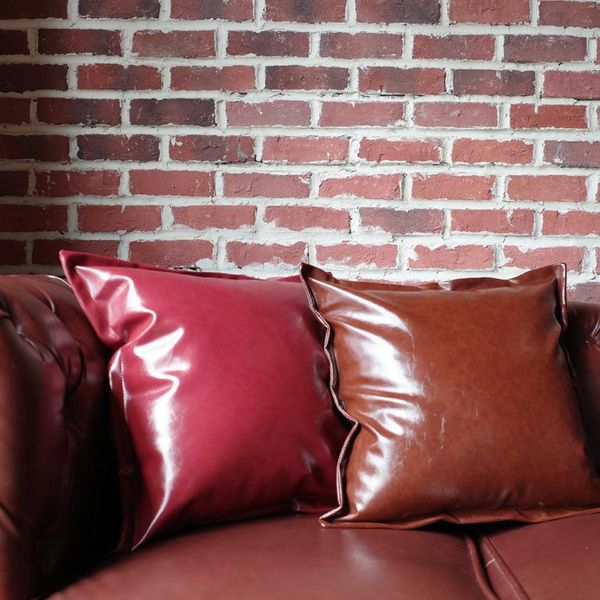 

cushion/decorative pillow imitation leather sofa pillowcase industrial style bar soft assembly decorative