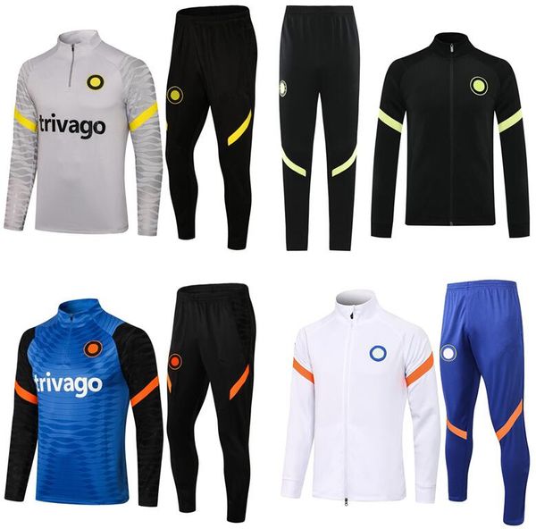 

mens 21/22 football tracksuit jacket WERNER LUKAKU soccer training suit 2021 2022 KANTE PULISIC ZIYECH GIROUD HAVERTZ MOUNT maillot de footQQ, Black