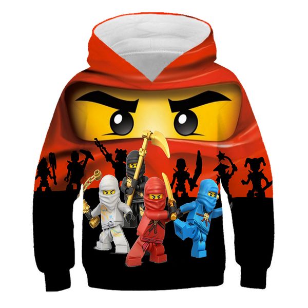 

xinyou fashion lego ninjago hoodie 2021 summer kids hoody for teen girls tee baby clothing fashion designer pullover anime, Black