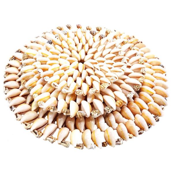 

3pcs shell placemat round insulation pad tableware mat three sizes