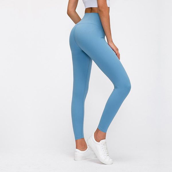 

yoga outfits lake blue women pants soft naked-feel fabrics breathable quick-drying high waist leggings athletic fitness squatproof, White;red