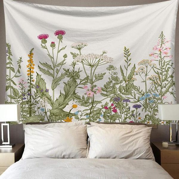 

tapestries northern european style floral plants tapestry digital printed wall hanging for living room bedroom decora