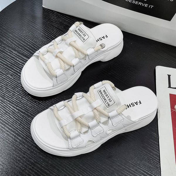 

slippers summer female home indoor slides for shoes comfort flat sole non-slip flip-flops trend beach sport slipper, Black