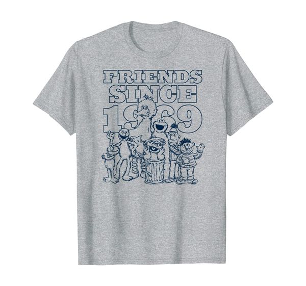 

sesame street friends since 1969 t-shirt, White;black