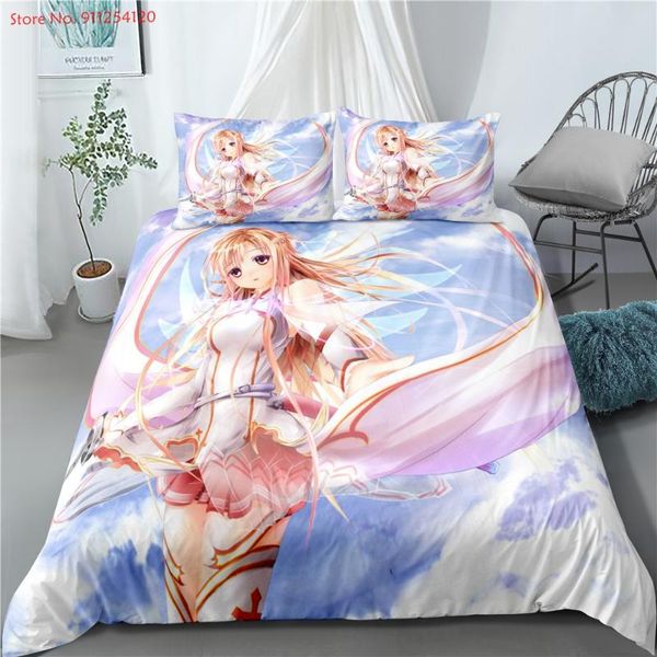 

bedding sets anime sword art online quilt cover single double full  bed comforter 2/3 piece cartoon home for bedroom