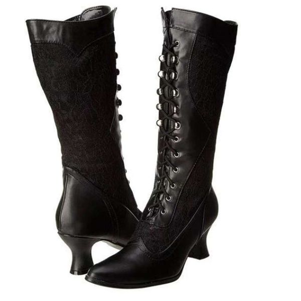 

designer winter in new boots mid autumn and heel women's of 2019, White;red