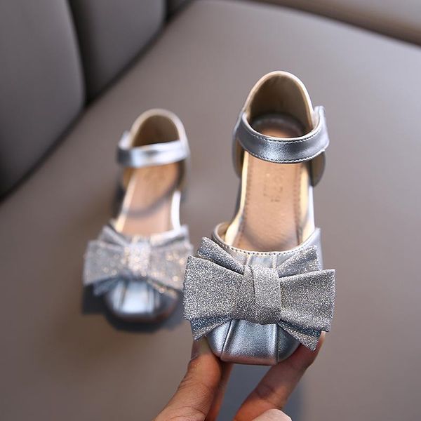 

spring summer new girls princess sandals kids leather shoes for wedding party children dance performance shoes, Black;grey