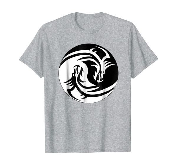 

yin yang dragons life balance t shirt men women youth gift, White;black