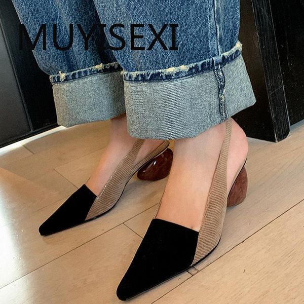 

dress shoes 4.5cm strange heels pumps genuine leather ladies slip on classic office lady pointed toe women spring wmn18 muyisexi, Black