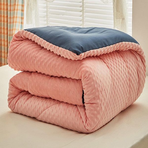 

comforters & sets thick winter bedroom comforter cozy quilted feather cotton filling quilt dual-sided velvet fluffy for adults children