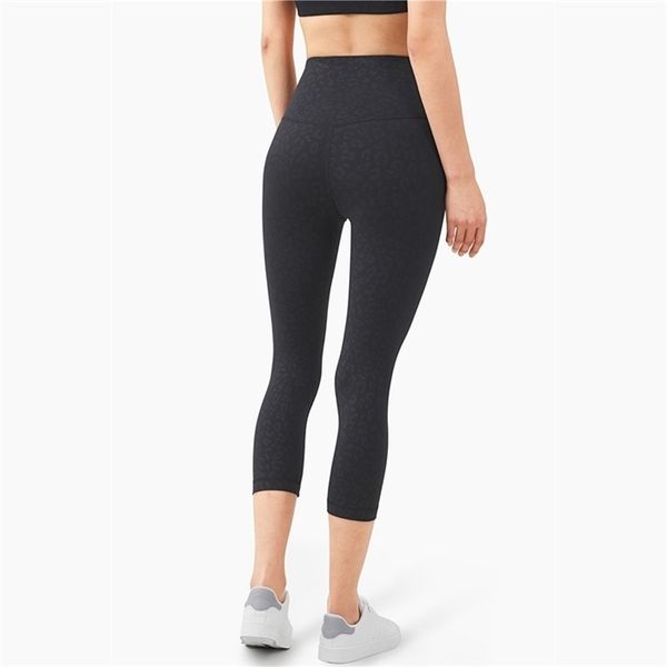 

vnazvnasi sports leggings women yoga pants leopard pattern fitness elastic pant high waist tummy control running sportswear gym, Black