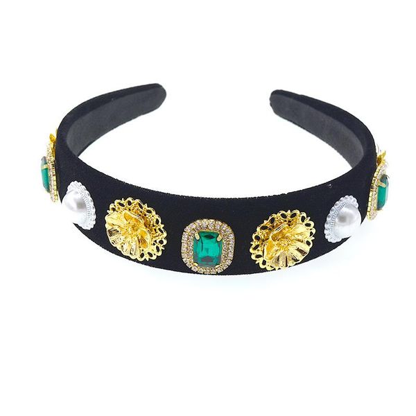 

hair accessories handmade luxury charm baroque crystal pearl crown tiara bands flower headband wide bezel