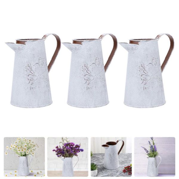 

gift wrap 3pcs retro iron flower bucket flowerpot home decor storage container
