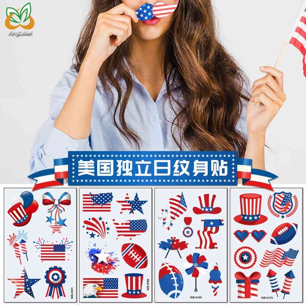 

tattoo paste waterproof american flag strap bow tie long party prop tube socks independence day sticker