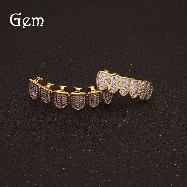 

hip hop gold teeth pink zircon braces men's fashion cool jewelry swag, Silver