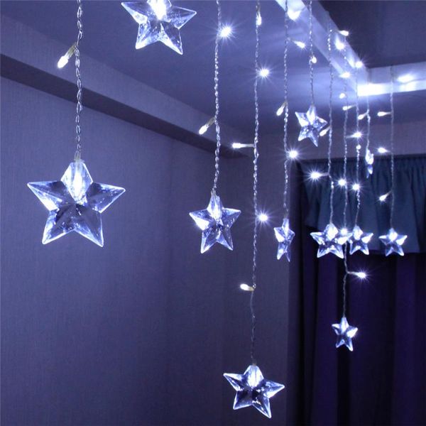 

strings 48 led curtain fairy string lights star usb power icicle wedding party home garden bedroom outdoor indoor wall decorations