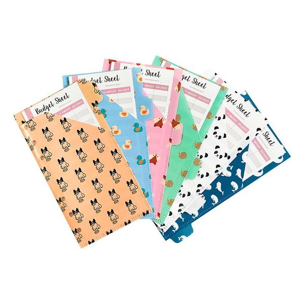 

gift wrap 12sets creative cartoon pattern pvc envelope bag budget cash plastic wedding party invitation