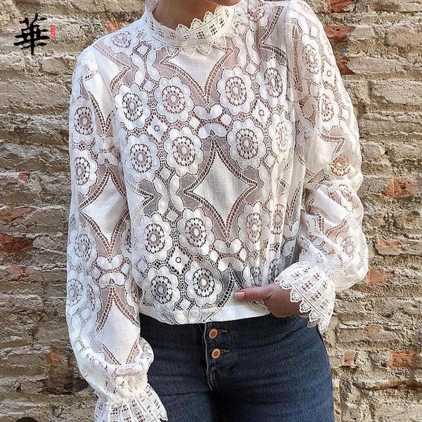 

long sleeve women lace fall clothes for women 2021 white shirt blouse and bloues womens chemise