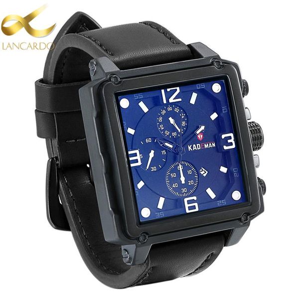 

wristwatches lancardo brand leather mens watches casual square clock japan movt quartz men watch luxury business wrist reloj hombre, Slivery;brown