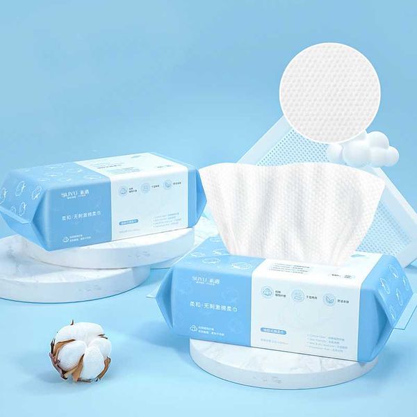 

towel sky blue extra thick dry wipe, 100% cotton, lint-cotton tissues