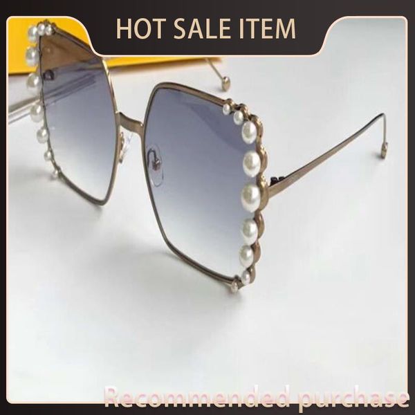 

new designer square box pearls women sonnenbrille black/grey ff0296s sun glasses eyewear with shades sunglasses kvjoa ukedj, White;black