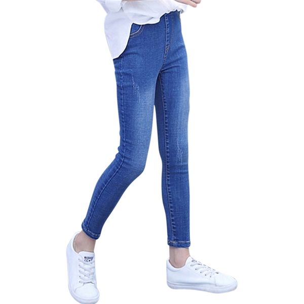 Jeans per ragazze Slim Skinny Kids per pantaloni elasticizzati Autunno Novità 6 8 10 12 14 211102