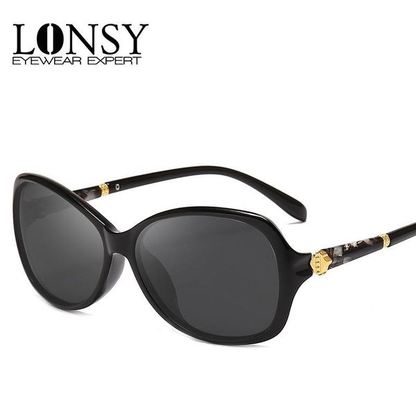 

lonsy womens retro sunglasses polarized uv400 designer sunglasses eyewear for female ladies feminino, White;black