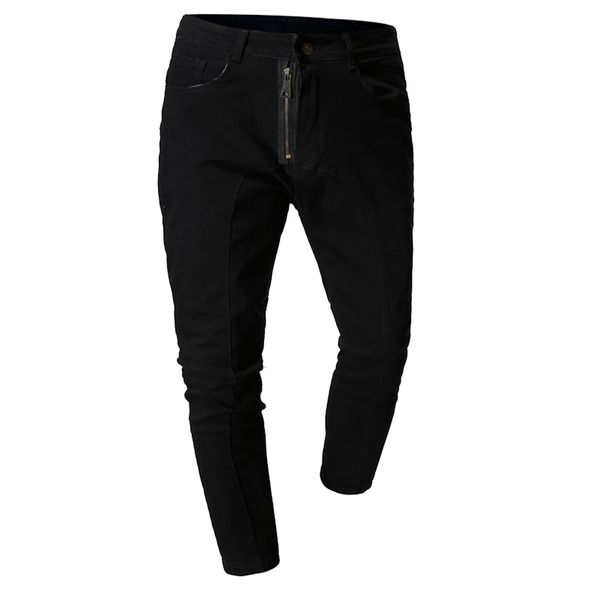 

new spring and fall fashion casual european men black zip-up trim slim denim men's jeans, Blue