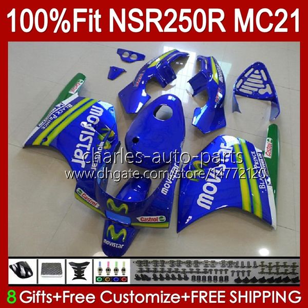 Injeção OEM para Honda NSR250 NSR 250 R NSR250R 1990 1991 1992 1993 103HC.54 MC21 Movistar Blue NSR 250R PGM3 NSR250RR 90 91 92 93 Fairings