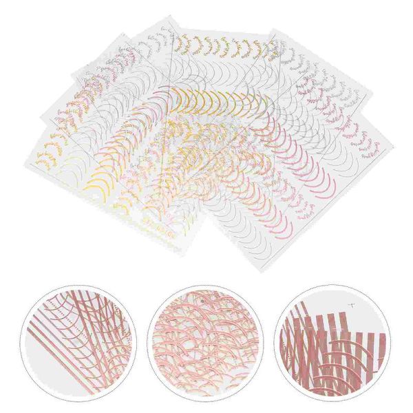

nail gel 6 sheets art stickers imitation metal line decals manicure, Red;pink