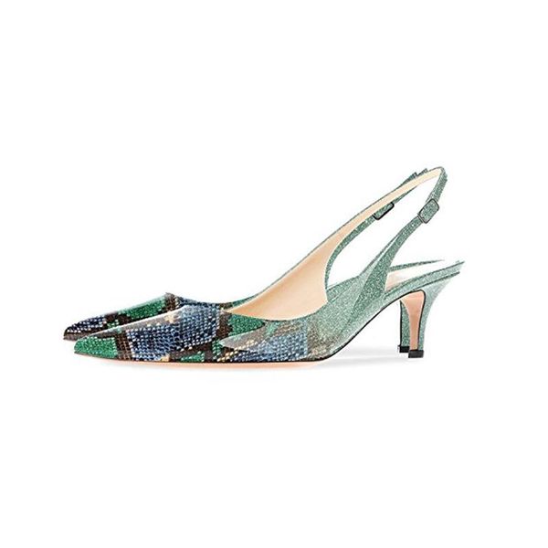 

dress shoes women slingback low heel pointed toe office pumps, Black