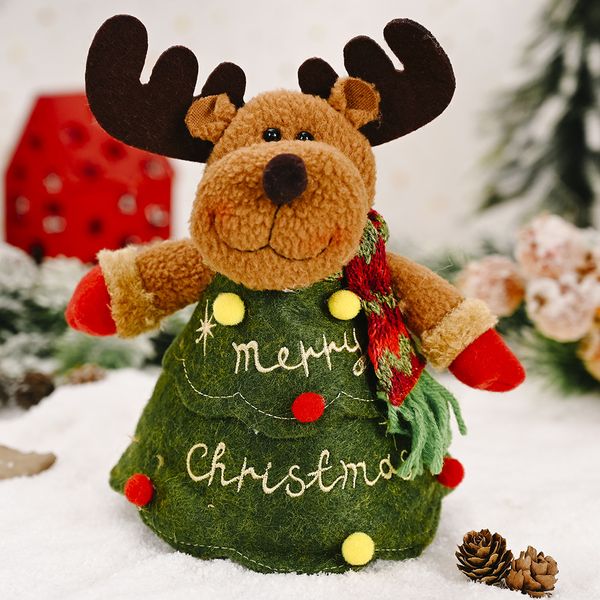 

christmas decorations creative fashion accessories cartoon gift bag knitted linen drawstring children's sugar santa claus elk snowman h, Silver