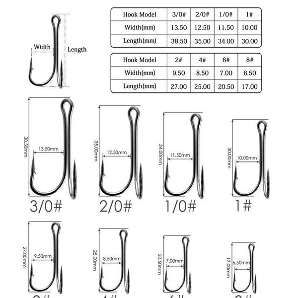 

10pcs/ box double fishing hooks high carbon steel barbed carp fishhook for soft worm lure fly duble fishing hook acc jllozu